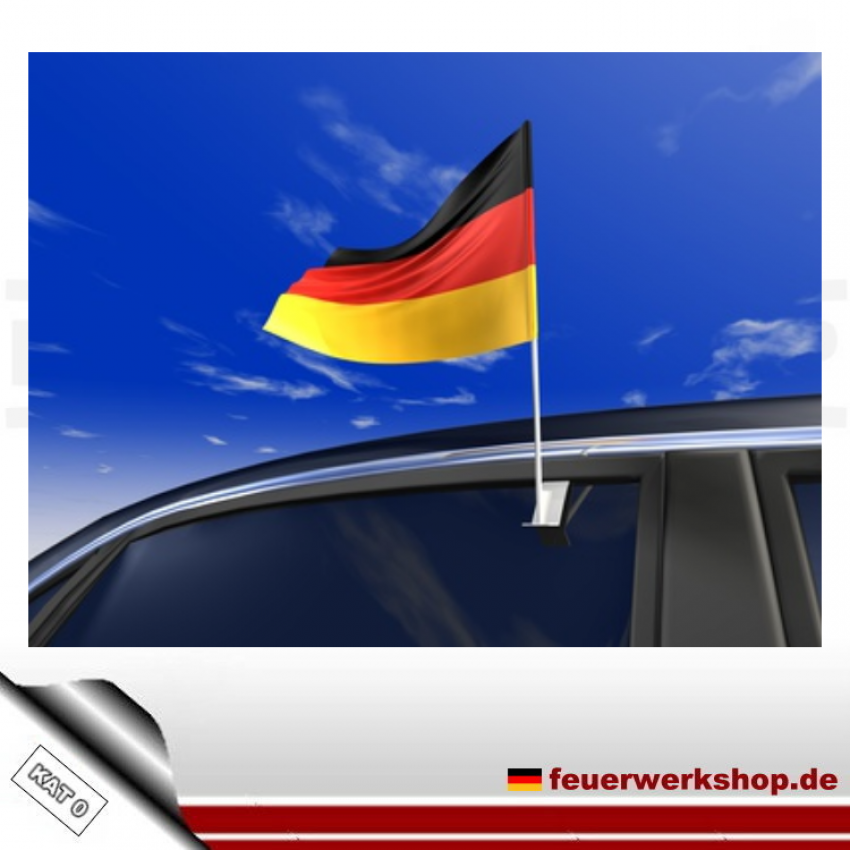 Deutschlandfahne zum anstecken ans Auto - Autoflagge