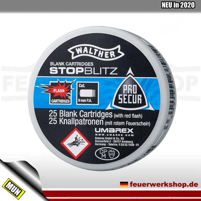 Stop Blitz Patronen 9 mm P.A.K.