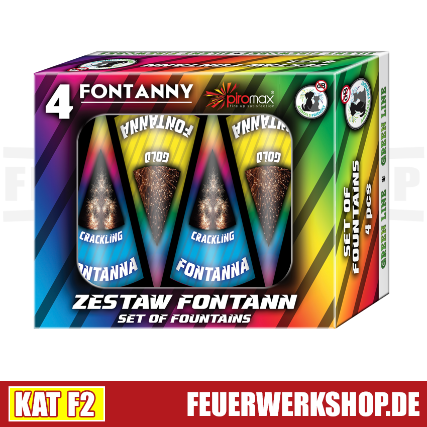 *Zestaw 4 Fontann* 4er Leuchtfeuerwerk von Piromax Fontänenbatterie