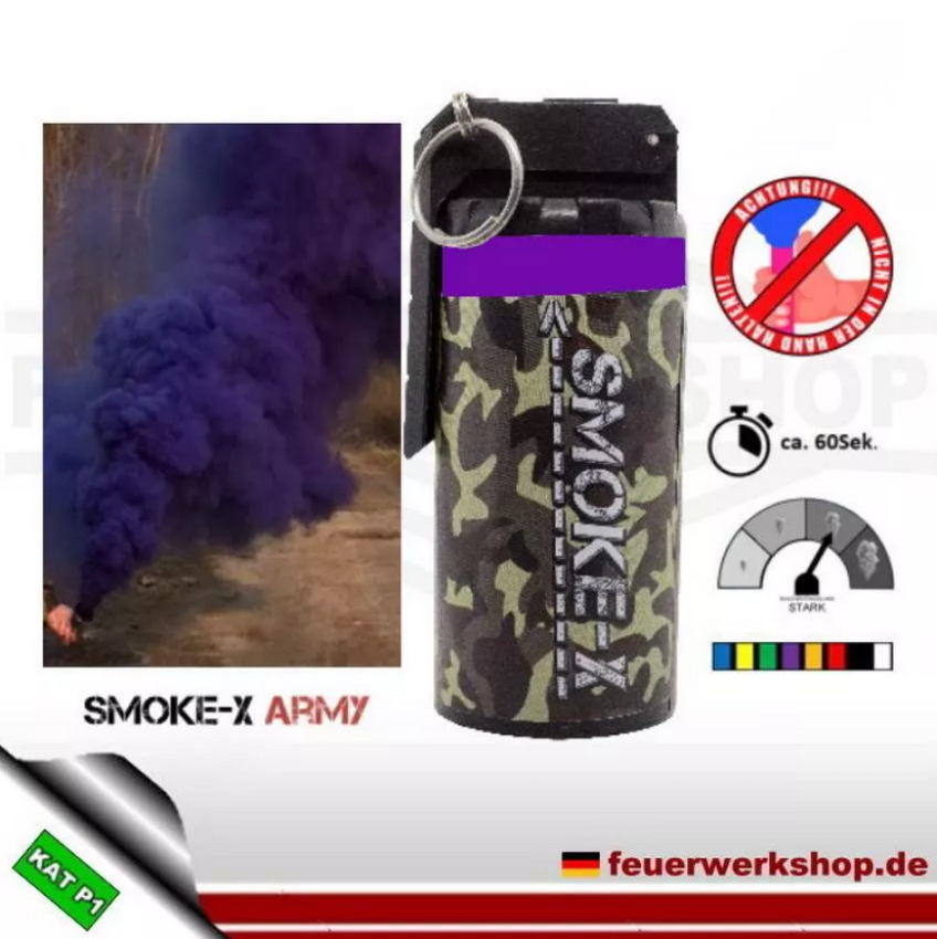 SMOKE-X *Army* Rauchgranate groß mit Kipphebel - Lila