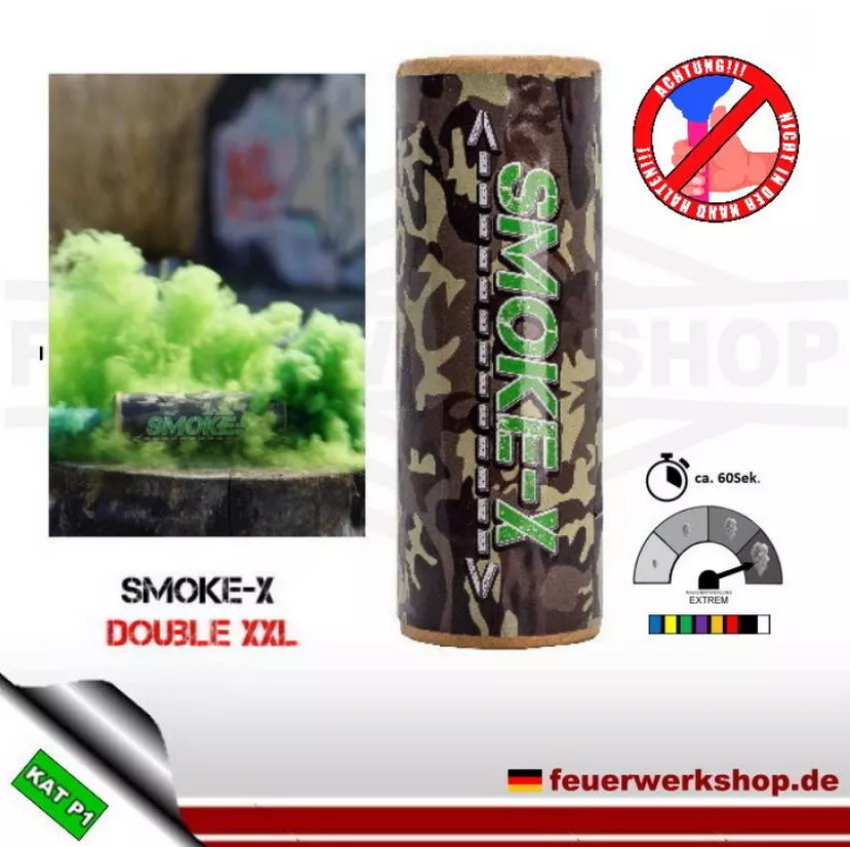 Smoke-X Double XXL Rauchbombe in *Grün*