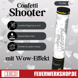 Party Shooter 30 cm *Herzen Weiß* Konfetti