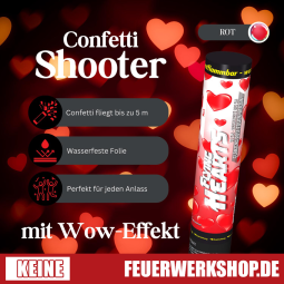 Confetti Shooter 30 cm *Herzen Rot*