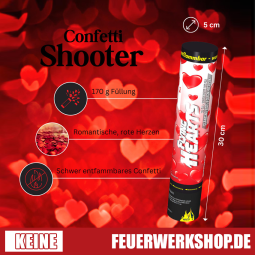 Confetti Shooter 30 cm *Herzen Rot*